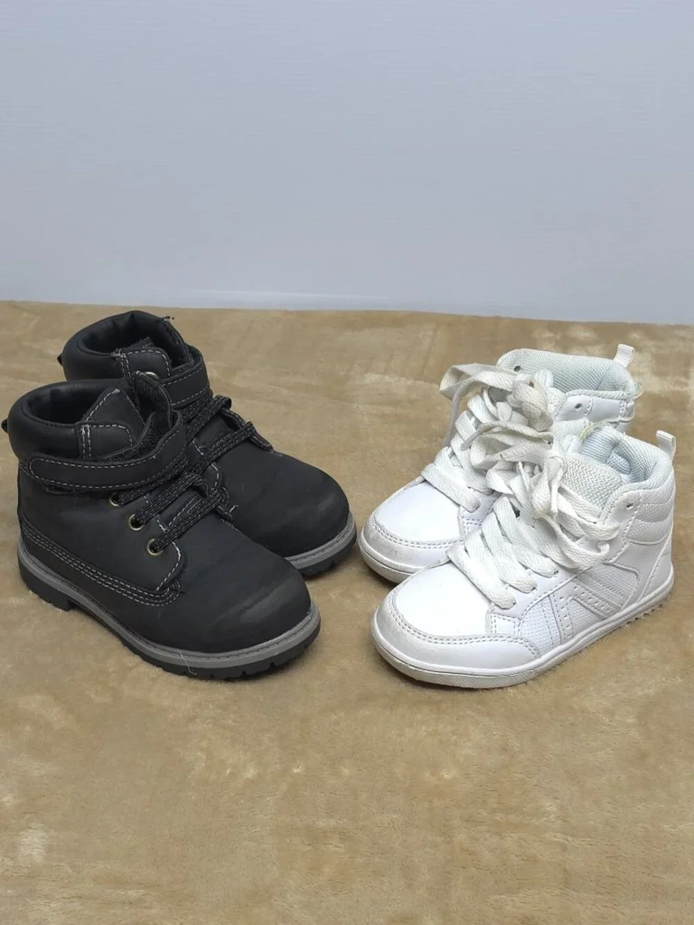 Kids Shoes Lot 2 Wonder Nation Boots 7 Rebel Primark High Tops 8 Black White